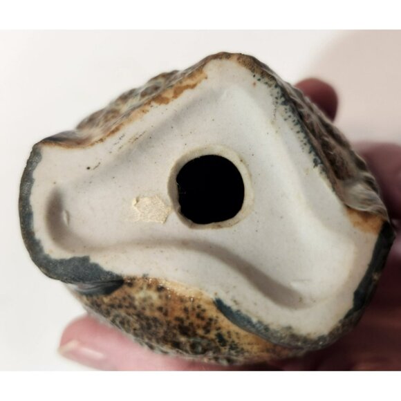 Vintage Ceramic Marbled Brown Mid-Century Modern Owlet Figurine - Picture 9 of 11